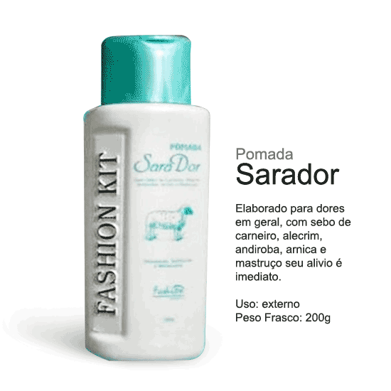 POMADA SARADOR, SEBO DE CARNEIRO